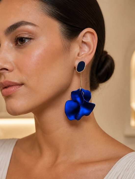 Jewelry - Elegant Blue Petal Drop Earrings